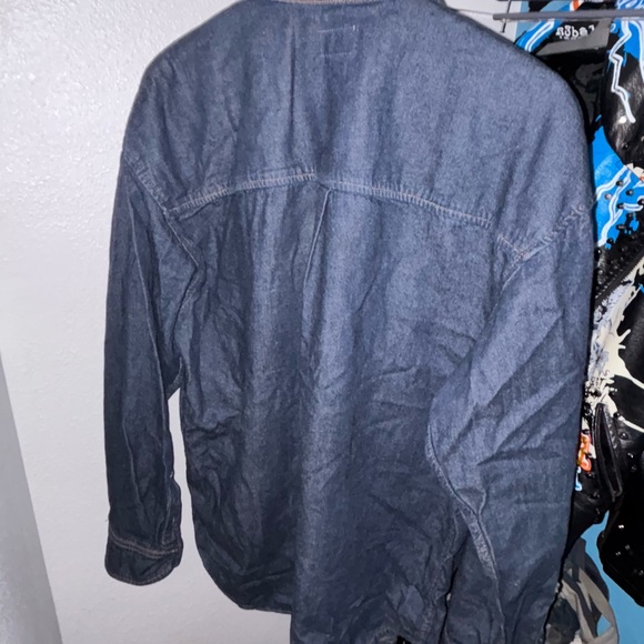 Black Lightweight Shirt Jacket with Collared men’s medium denim Design jacket - Picture 2 of 4